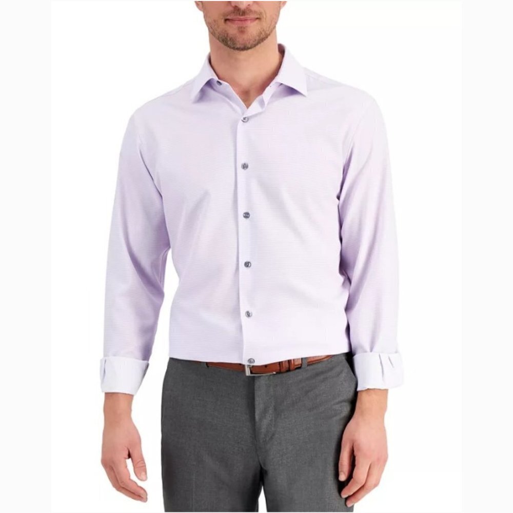 Alfani Men's Slim Fit 4-Way Stretch Geo Print Dress Shirt
